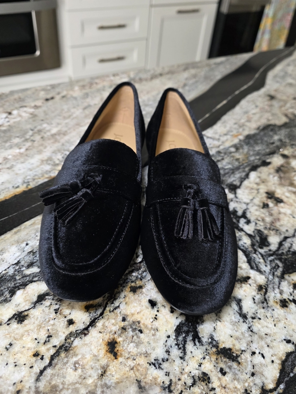 NEW J Crew Black Velet Tassle Loafer Size 7